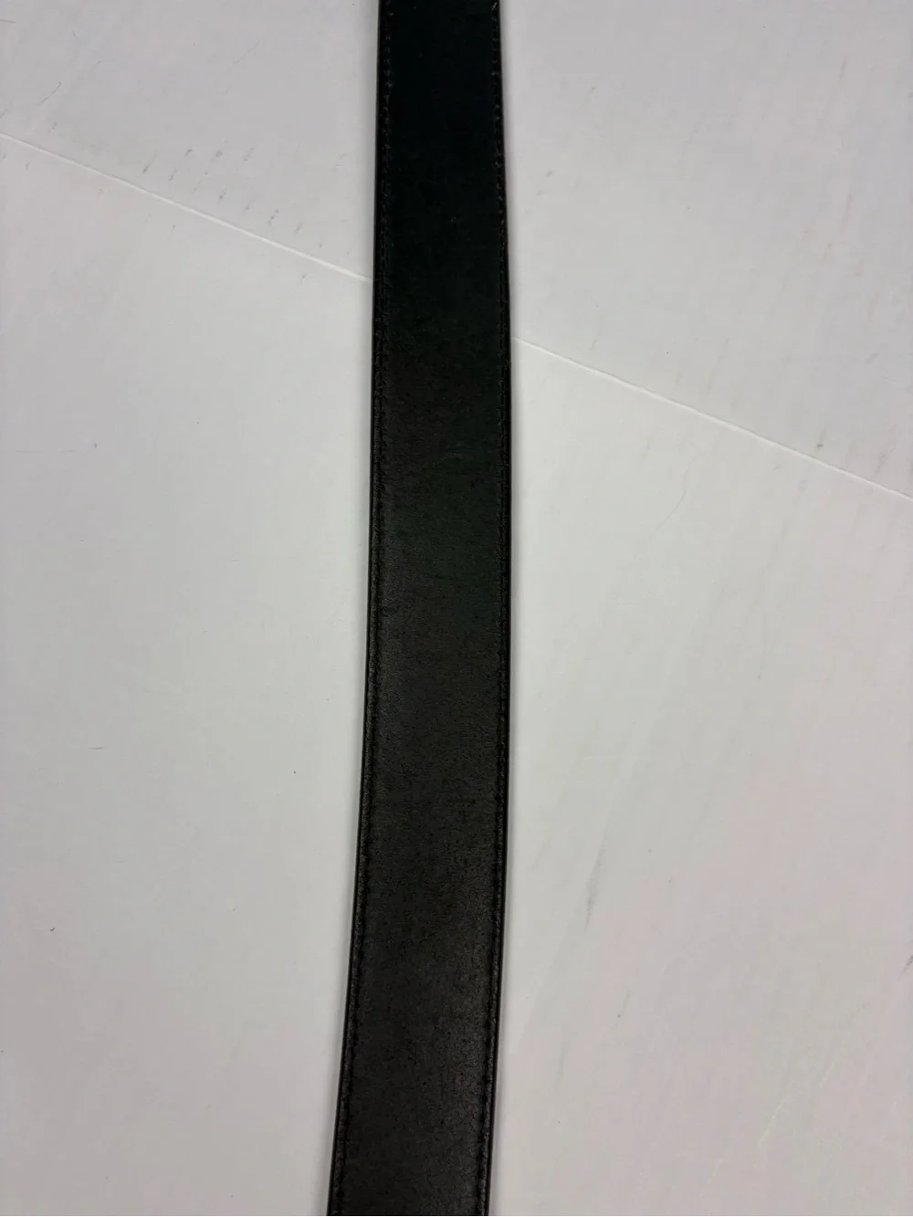 Gingerich Men Size 54 Belt Black Leather Made In USA Silver Tone Buckle Western